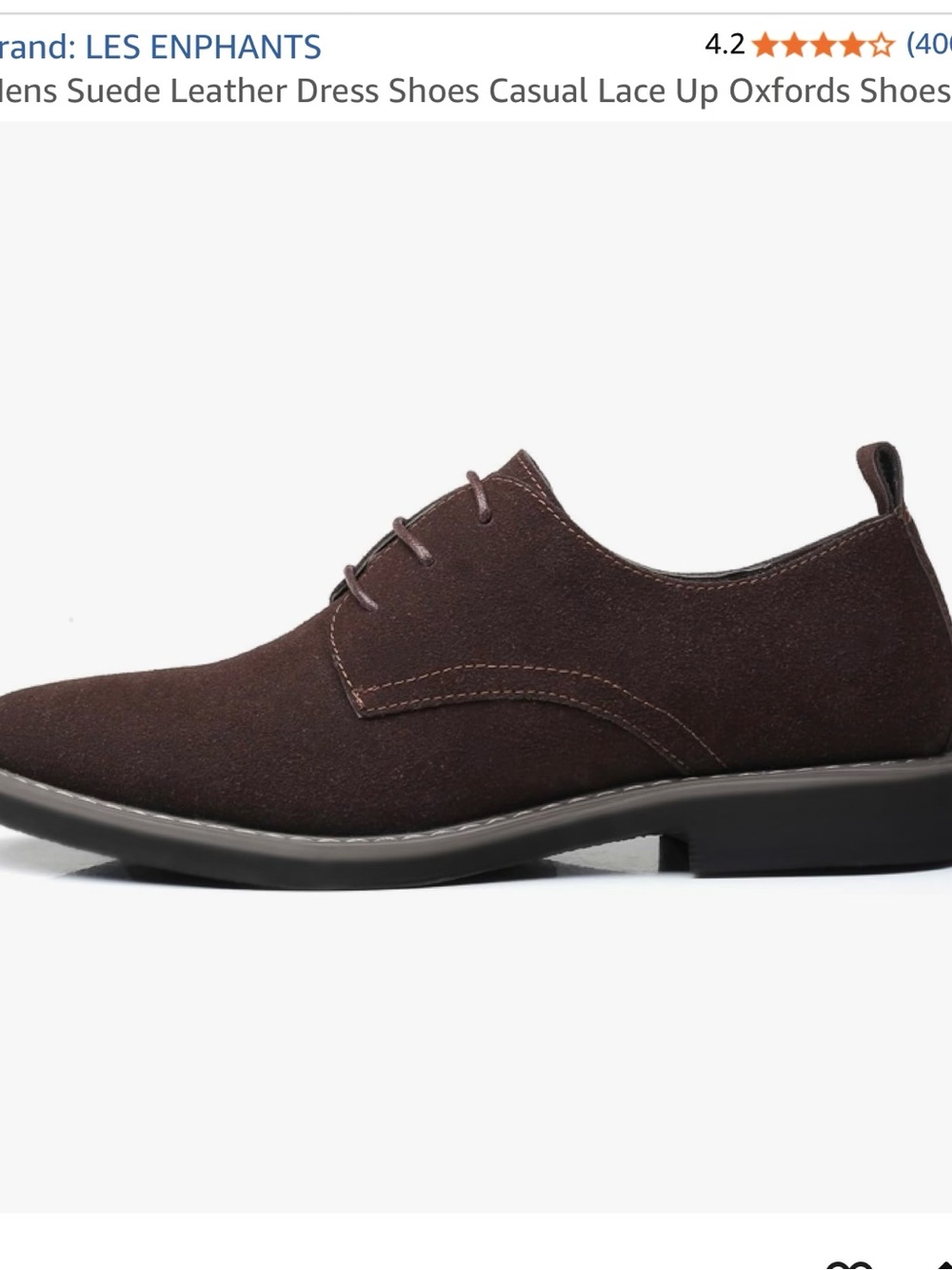 Dark Brown Suede Derby Shoes for Men